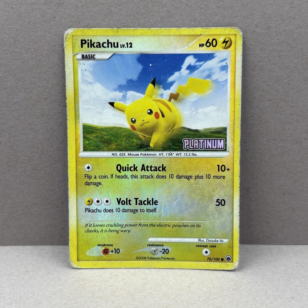 Pokemon Pikachu LV.12 70/100 Platinum Base Set 2009 Common TCG Card